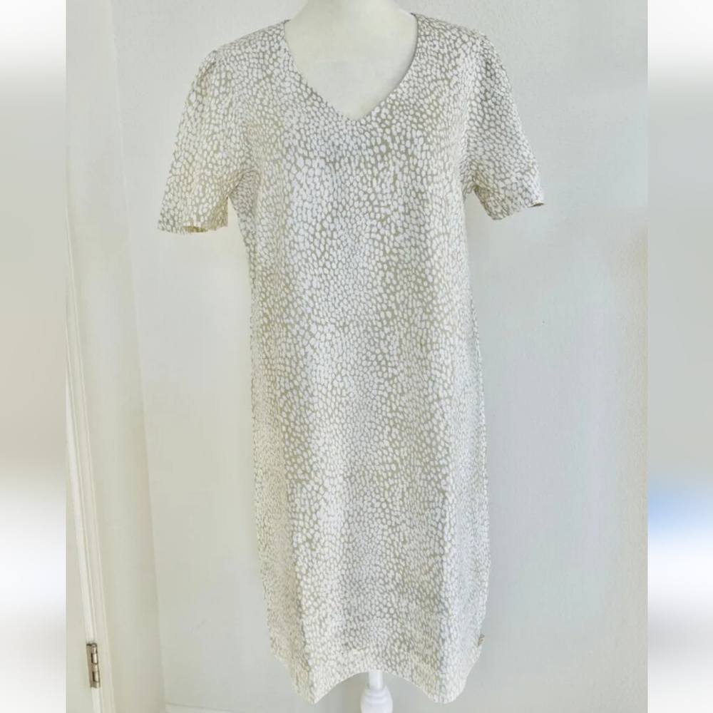 ORIGINAL NICOLE MILLER Women Size XXL Multicolor V Neck Short Sleeve Shift Dress